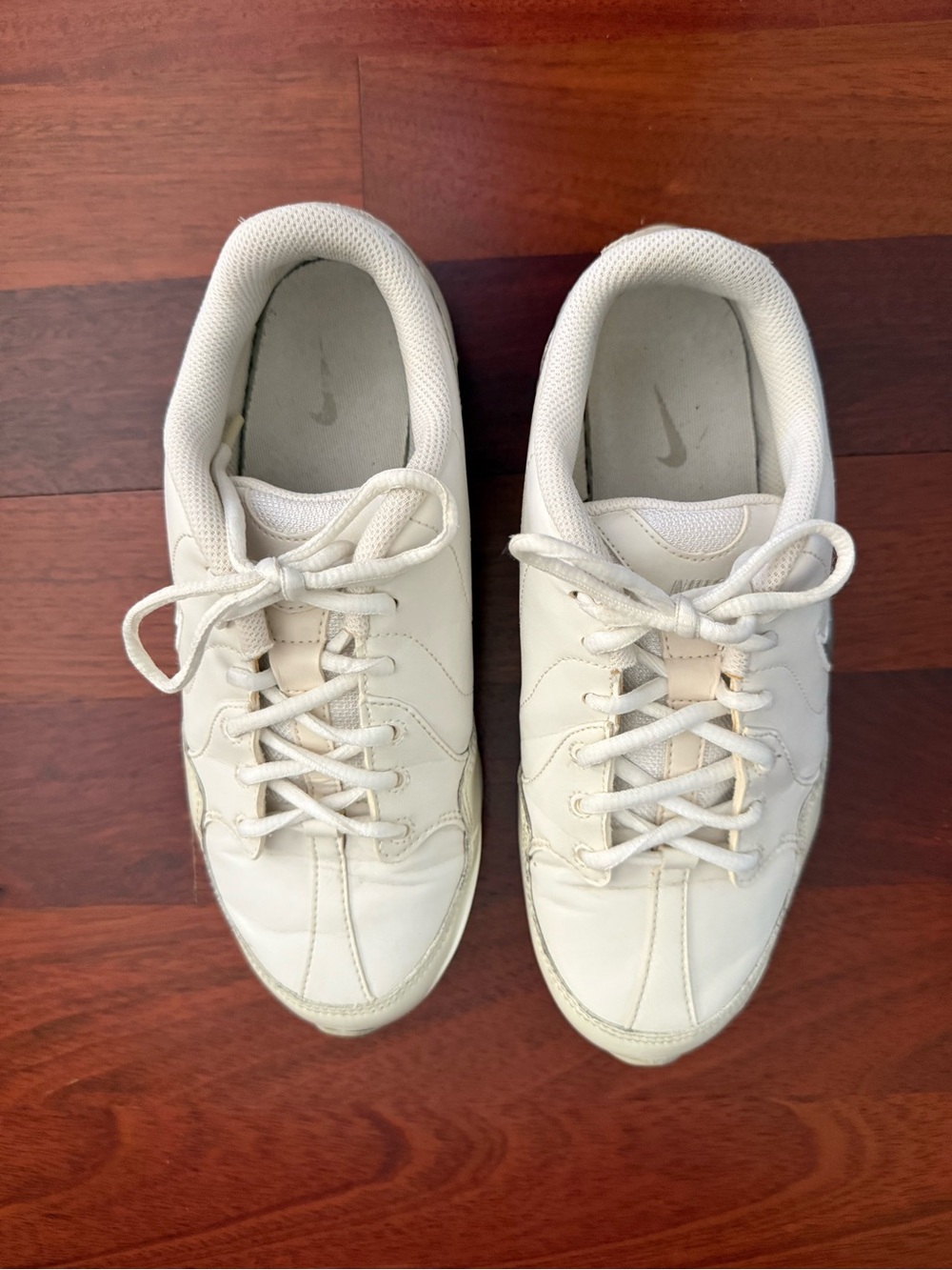 Nike Women's LeatWhite & Metallic Silver Dance/Cheer Athletic Shoes